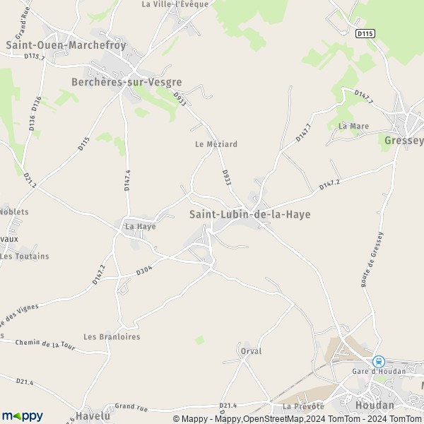 La carte pour la ville de Saint-Lubin-de-la-Haye 28410