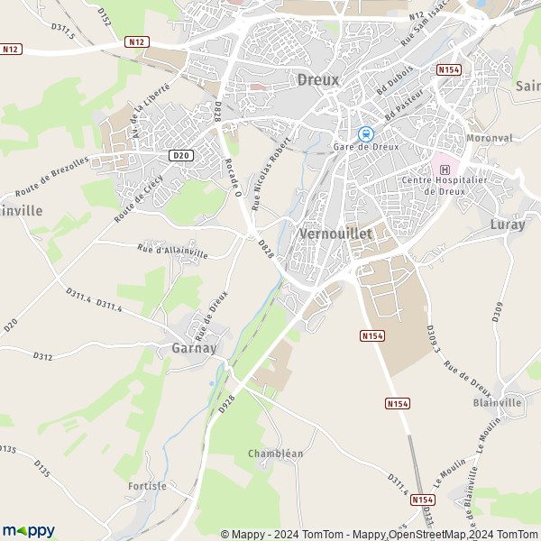 La carte pour la ville de Vernouillet 28500