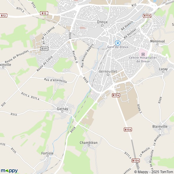 La carte pour la ville de Vernouillet 28500