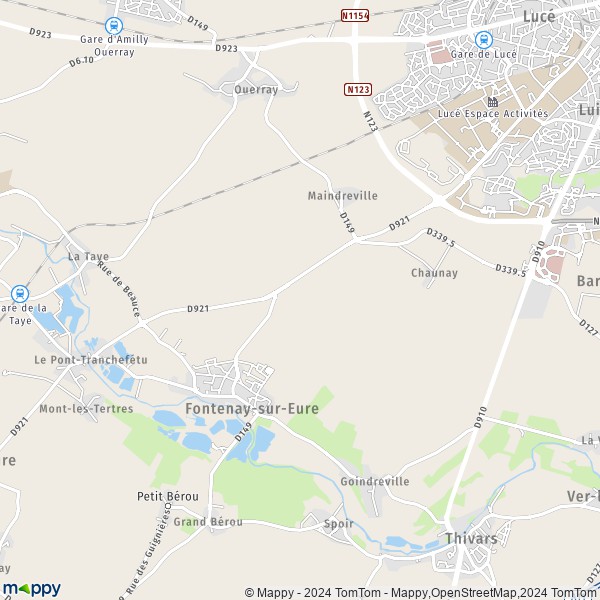 La carte pour la ville de Fontenay-sur-Eure 28630