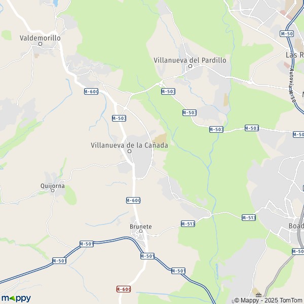 La carte pour la ville de 28691-28692 Villanueva de la Cañada