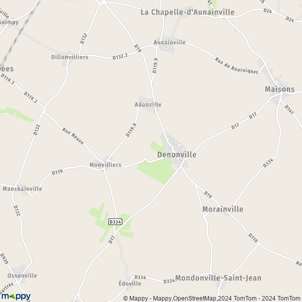 La carte pour la ville de Denonville 28700