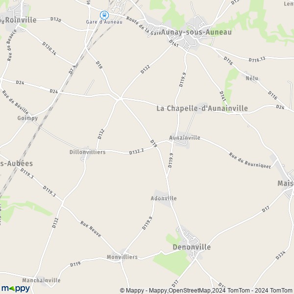 La carte pour la ville de La Chapelle-d'Aunainville 28700