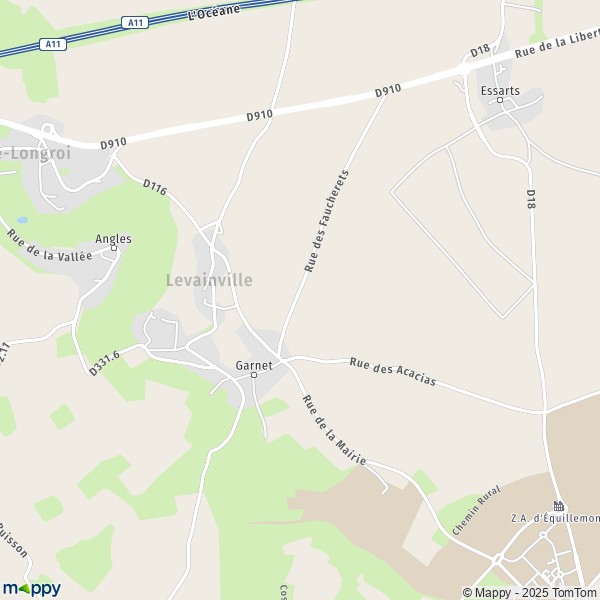 La carte pour la ville de Levainville 28700