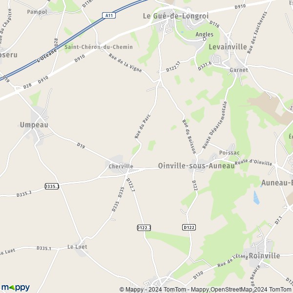 La carte pour la ville de Oinville-sous-Auneau 28700