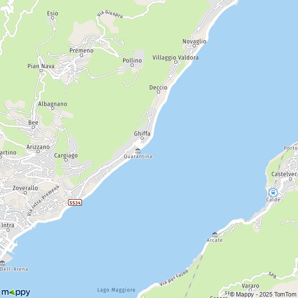 La carte pour la ville de Ghiffa 28823