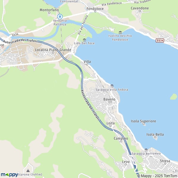 La carte pour la ville de Baveno 28831