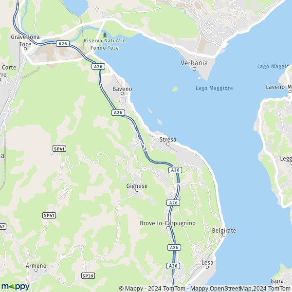 La carte pour la ville de Stresa 28838