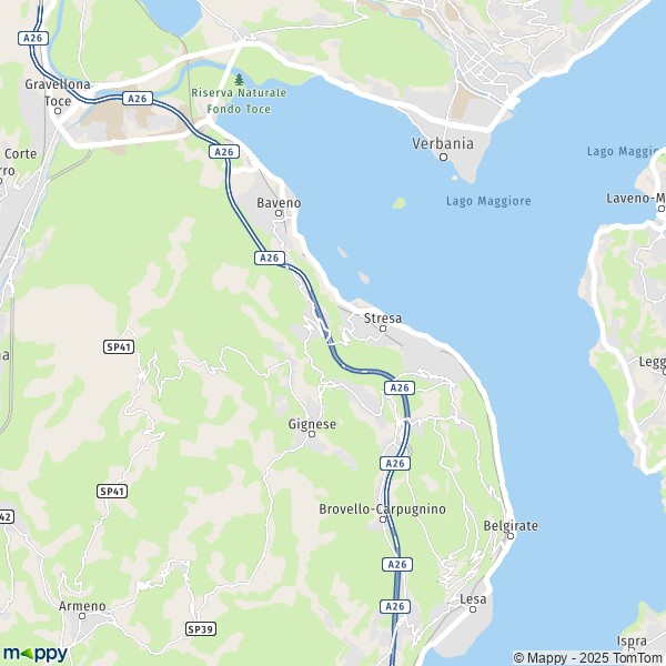 La carte pour la ville de Stresa 28838