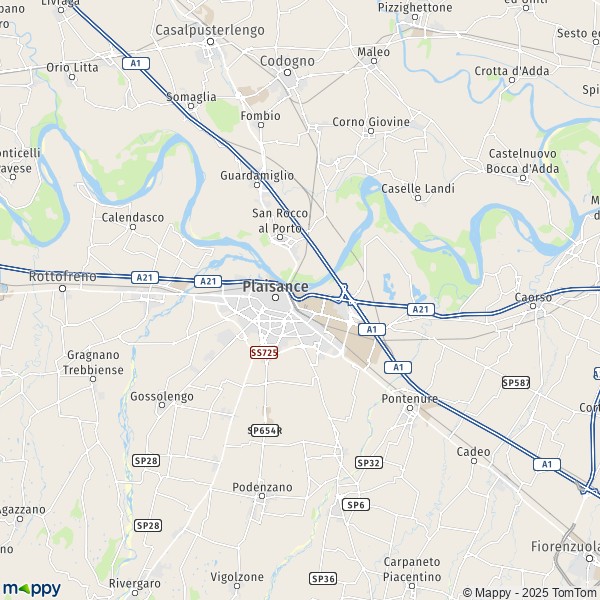 La carte pour la ville de Plaisance 29121-29122