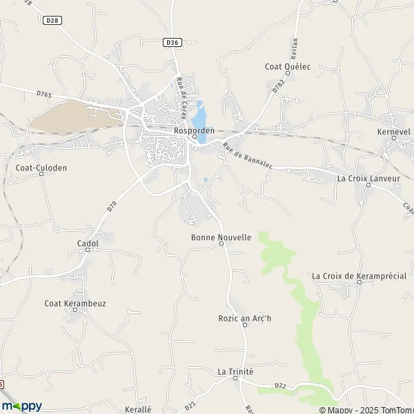 Plan rosporden carte de rosporden (29140) et infos pratiques