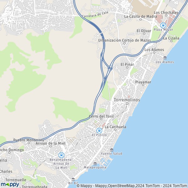 La carte pour la ville de 29140-29620 Torremolinos