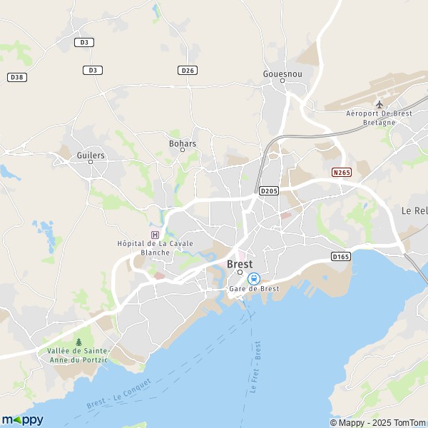 La carte pour la ville de Brest 29200