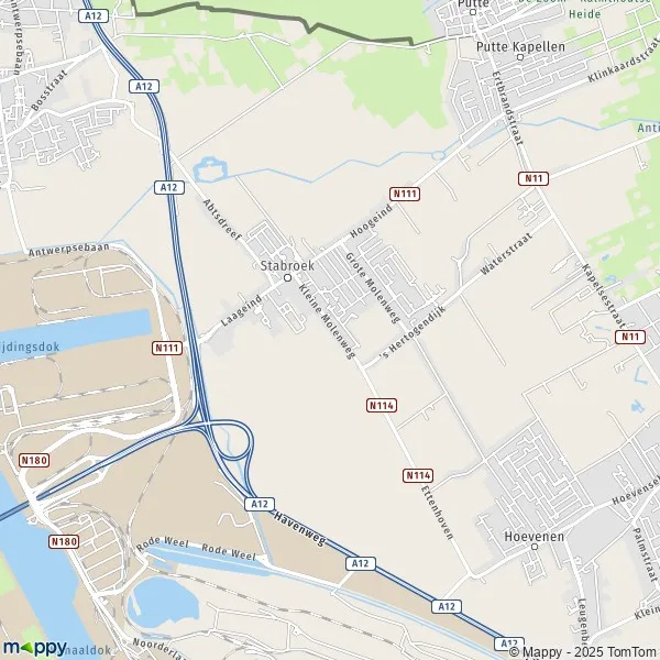 La carte pour la ville de 2940 Stabroek