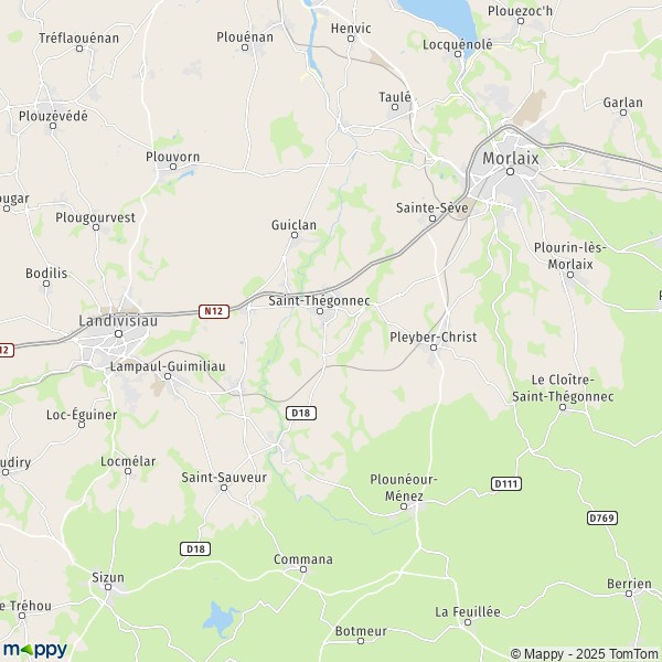 Carte Loc-Éguiner-Saint-Thégonnec, Saint-Thégonnec-Loc-Éguiner, 29410 Saint-Thégonnec Loc-Eguiner