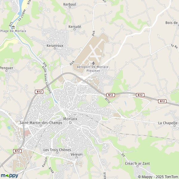 Carte Aéropôle la Boissière, 29600 Morlaix