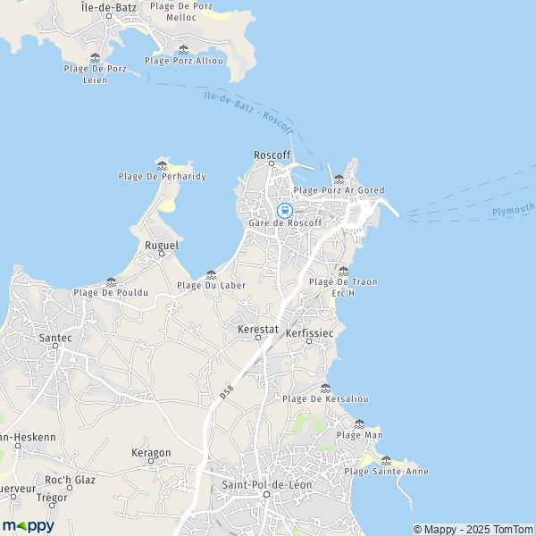 La carte pour la ville de Roscoff 29680