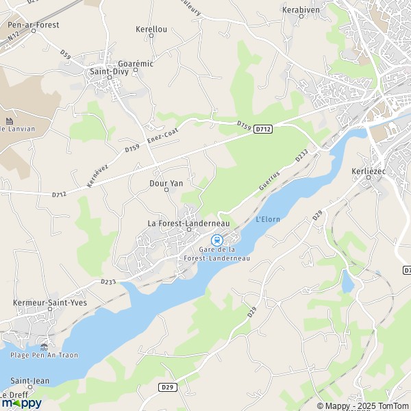 La carte pour la ville de La Forest-Landerneau 29800