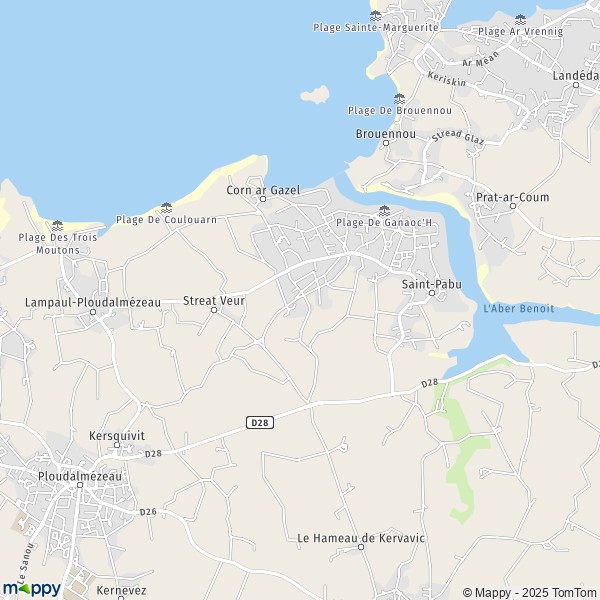 La carte pour la ville de Saint-Pabu 29830