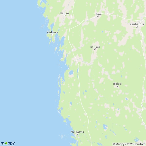 La carte pour la ville de Kristinestad 29900-64900
