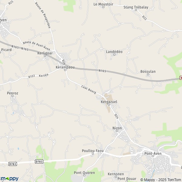 Carte Coat Bourg, 29930 Pont-Aven