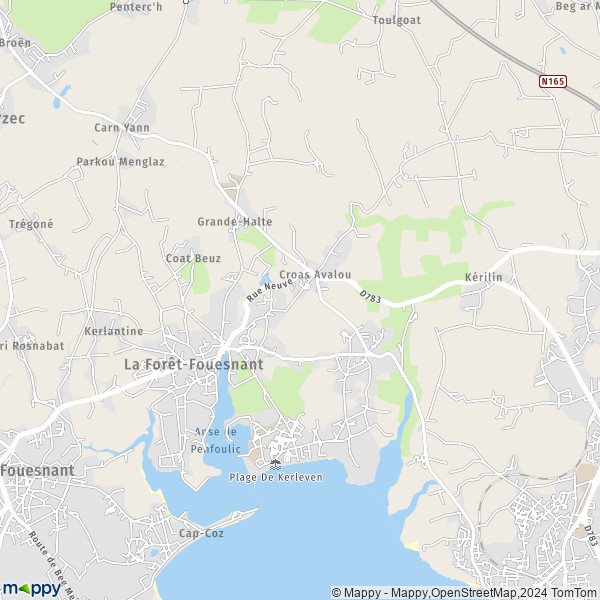 La carte pour la ville de La Forêt-Fouesnant 29940