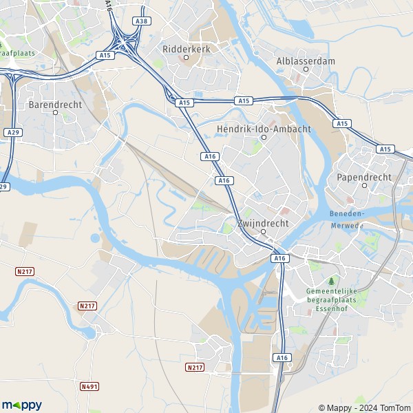 La carte pour la ville de Zwijndrecht 2995-3336