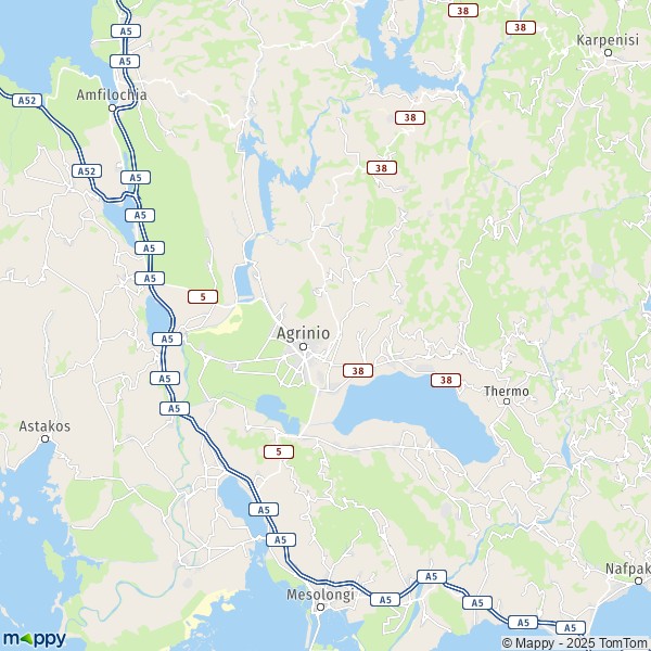La carte pour la ville de Agrinio 300 01-304 00