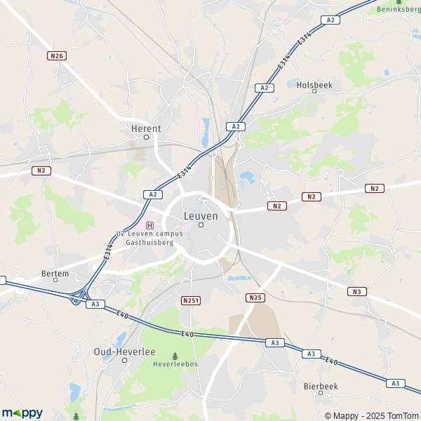 La carte pour la ville de 3000-3018 Louvain