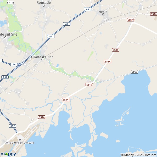 La carte pour la ville de Quarto d'Altino 30020