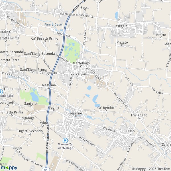 La carte pour la ville de Martellago 30030