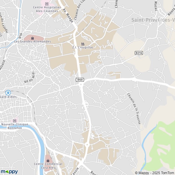 Carte Saint-Étienne-d'Alensac, 30100 Alès