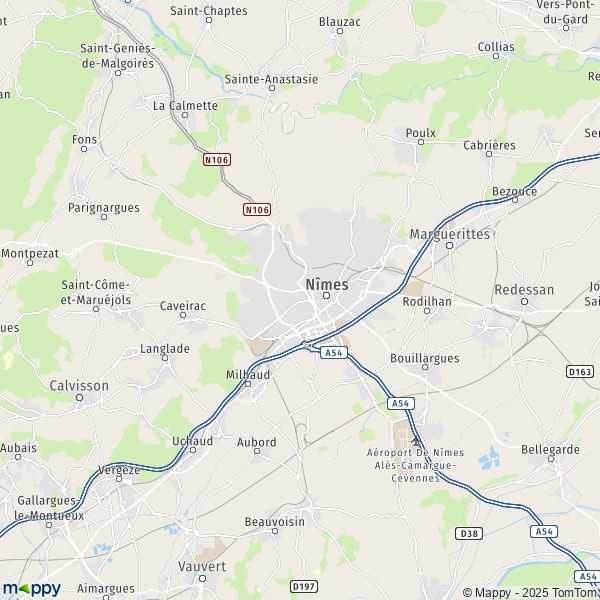 Carte Z.A.C. Route de Nîmes, 30100 Alès