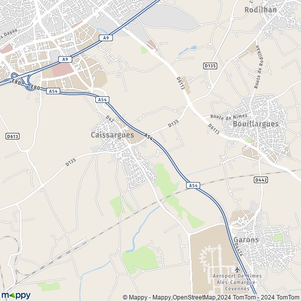 La carte pour la ville de Caissargues 30132