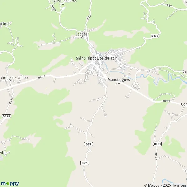 Plan SaintHippolyteduFort carte de SaintHippolyteduFort (30170