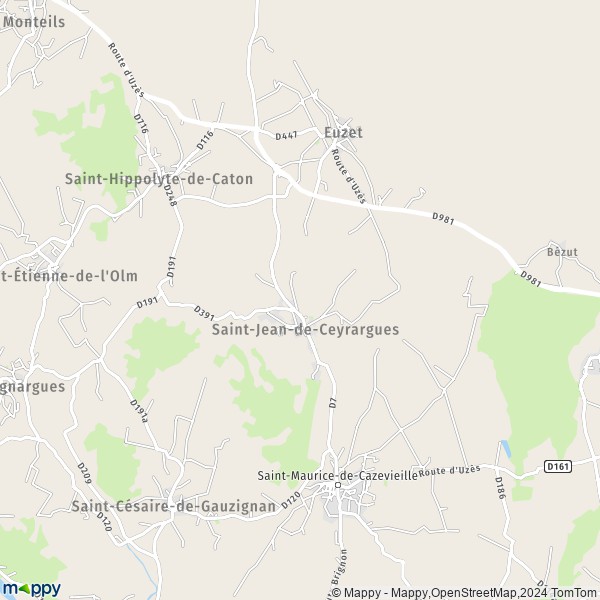 La carte pour la ville de Saint-Jean-de-Ceyrargues 30360