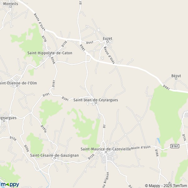 La carte pour la ville de Saint-Jean-de-Ceyrargues 30360