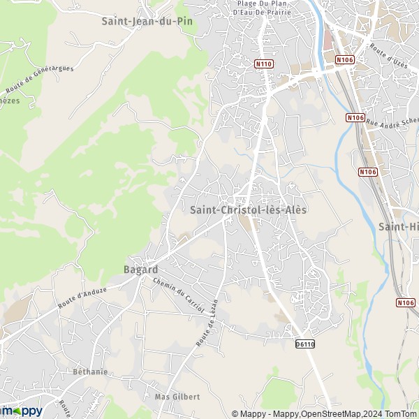 La carte pour la ville de Saint-Christol-lès-Alès 30380