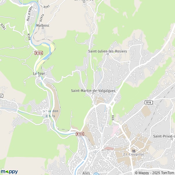 La carte pour la ville de Saint-Martin-de-Valgalgues 30520