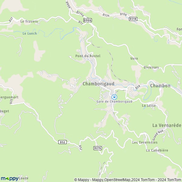 La carte pour la ville de Chamborigaud 30530