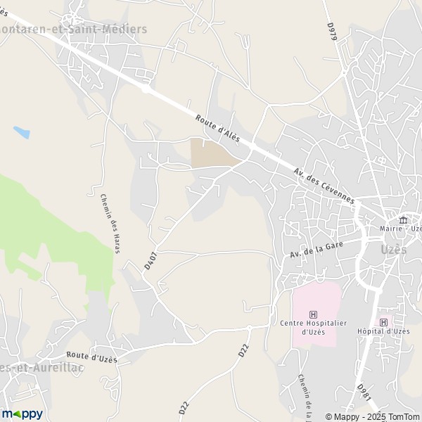 Carte Mas des Tailles, 30700 Uzès