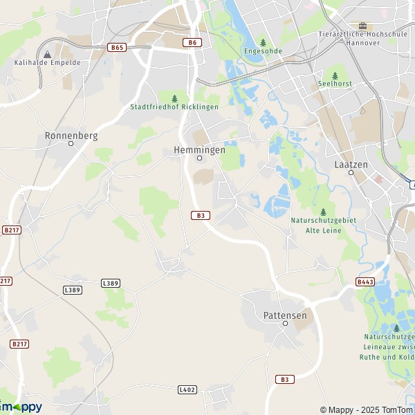 La carte pour la ville de 30966 Hemmingen