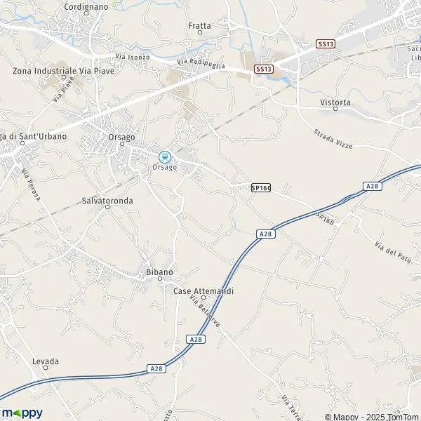 La carte pour la ville de Orsago 31010