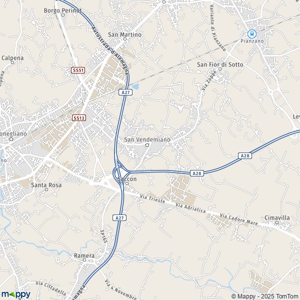 La carte pour la ville de San Vendemiano 31020