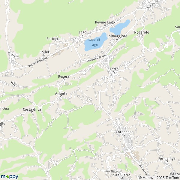 La carte pour la ville de Tarzo 31020