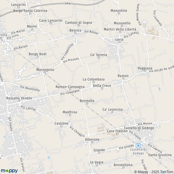 La carte pour la ville de Loria 31037