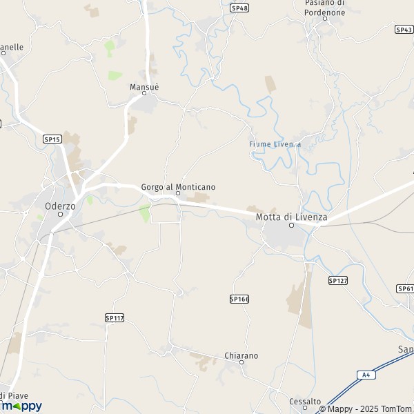 La carte pour la ville de Gorgo al Monticano 31040
