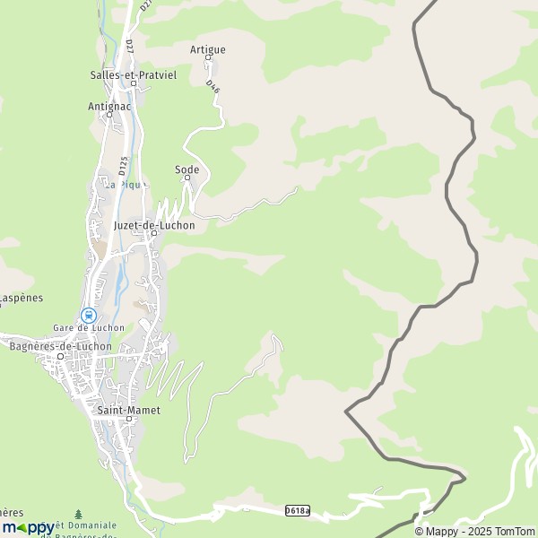 La carte pour la ville de Juzet-de-Luchon 31110