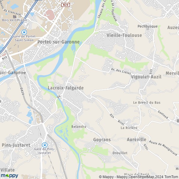 La carte pour la ville de Lacroix-Falgarde 31120