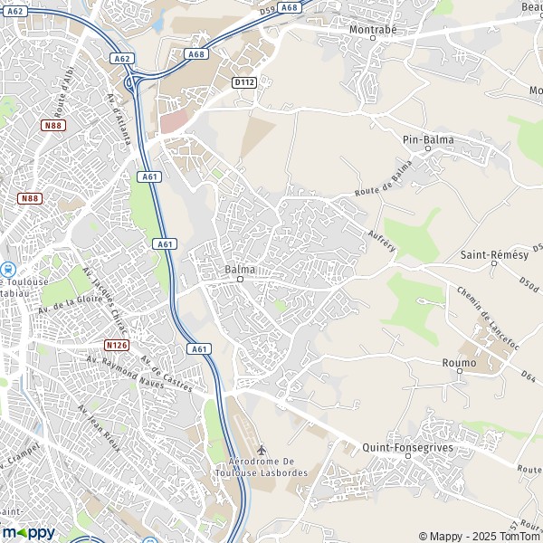 La carte pour la ville de Balma 31130